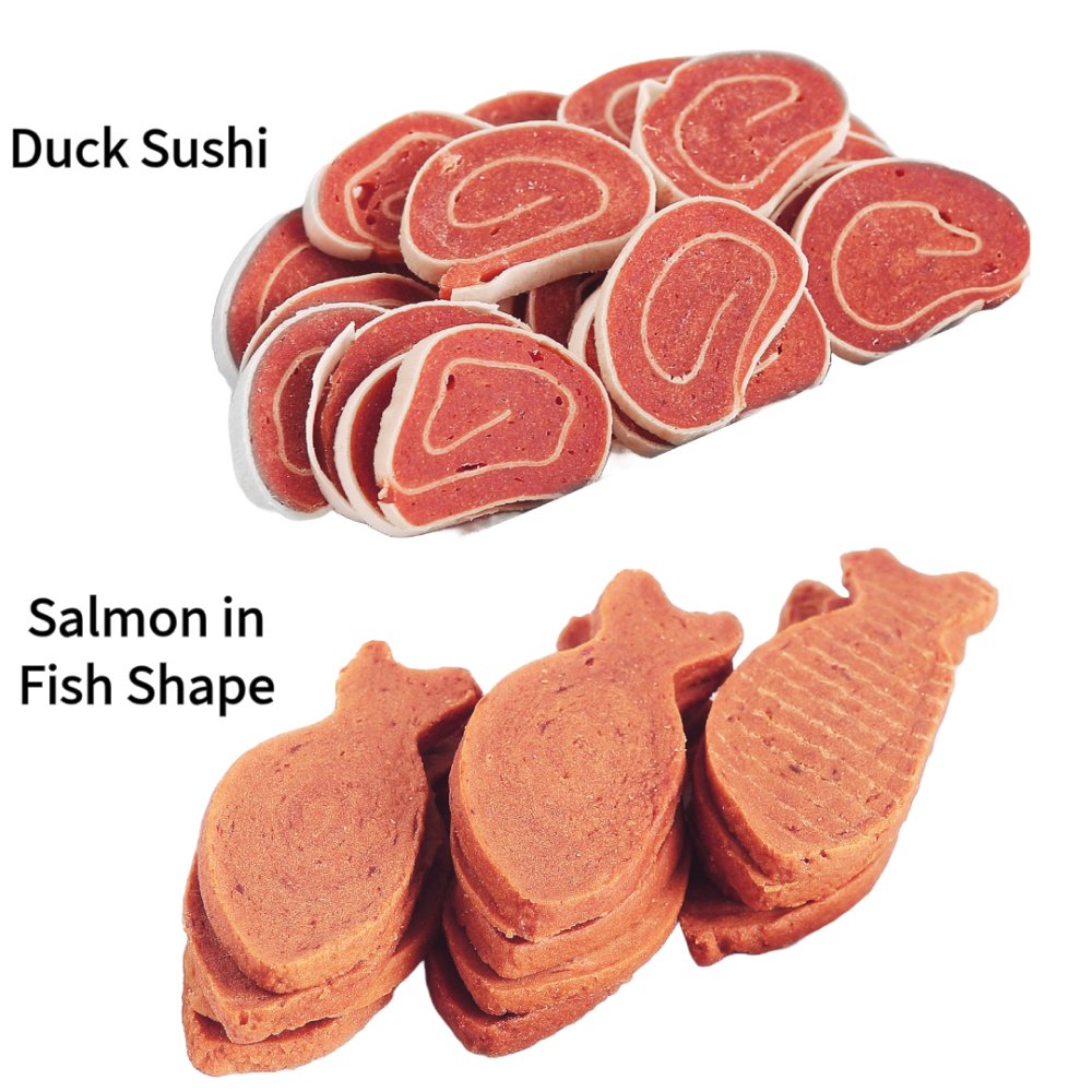 Duck Sushi & Salmon In Fish Shape